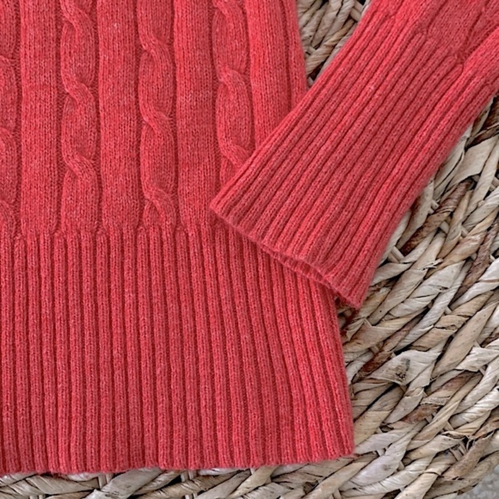 LOFT Cable Rabbit Hair V-Neck Sweater - Picture 7 of 11